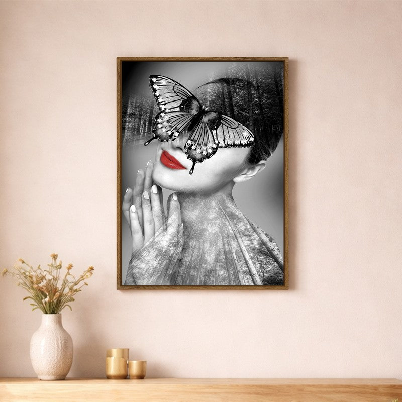 Winged Elegance Canvas Wall Art With Frame