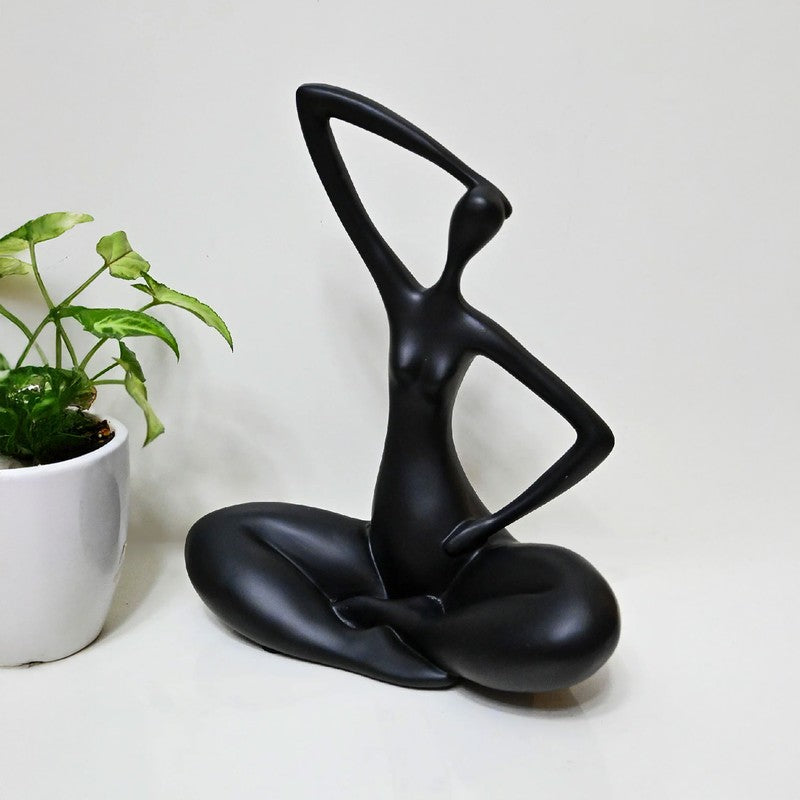 Meditative Pose Decorative Sculpture - Black media 4