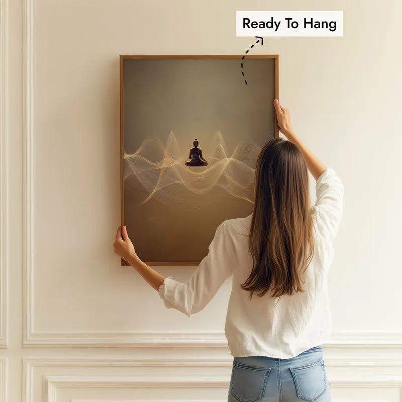 Buddha In Tranquil Harmony II Archival Paper Wall Painting With Brown Frame media 5