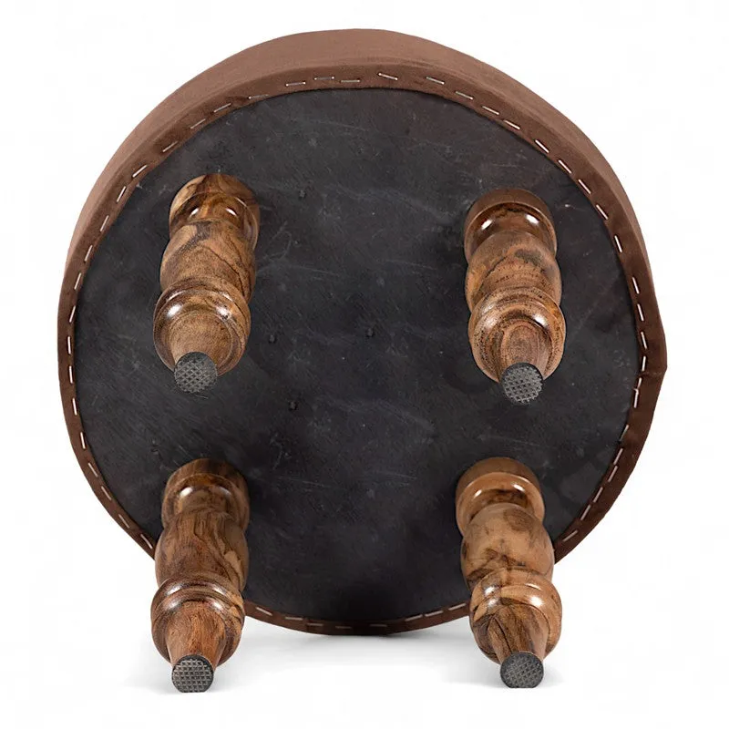 Ravro Sheesham Wooden Stools (Brown) - Set Of Two media 5