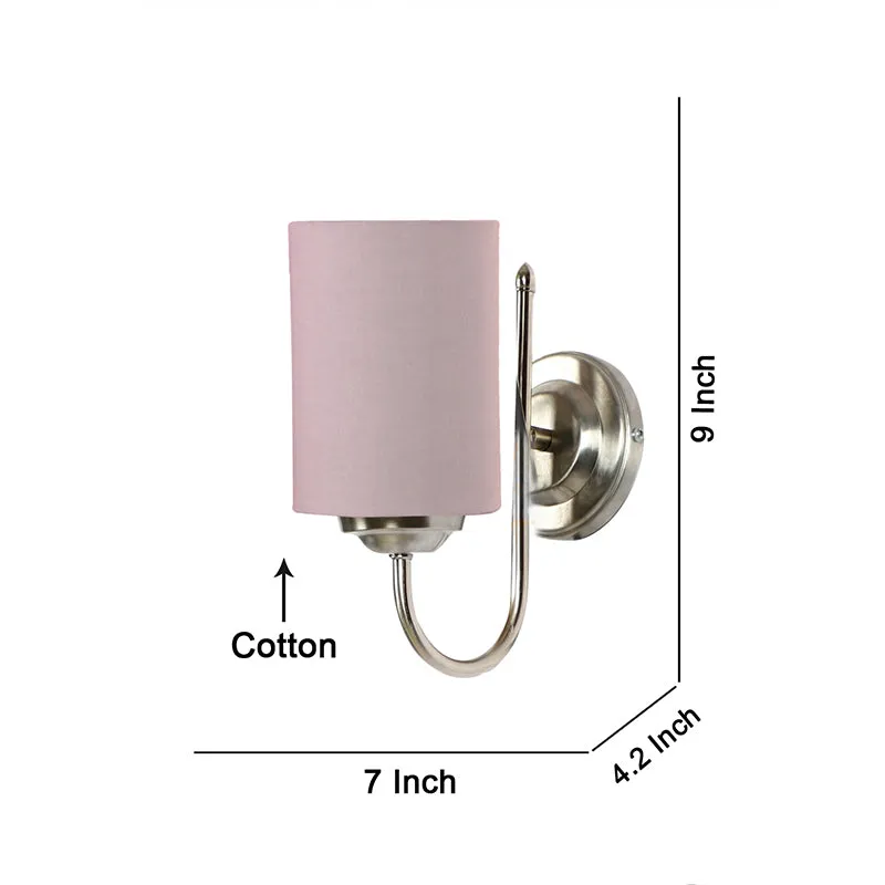 Altura Cylindrical Fabric & Metal Wall Lamp - Grey media 4