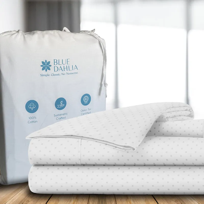 Swiss Dot Fitted Cotton Bedsheet (White) - 500 TC media 10