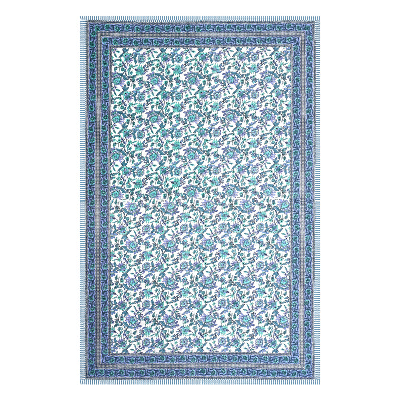 Bahaara Jaipuri Cotton Bedsheet (Blue) - 144 TC media 7