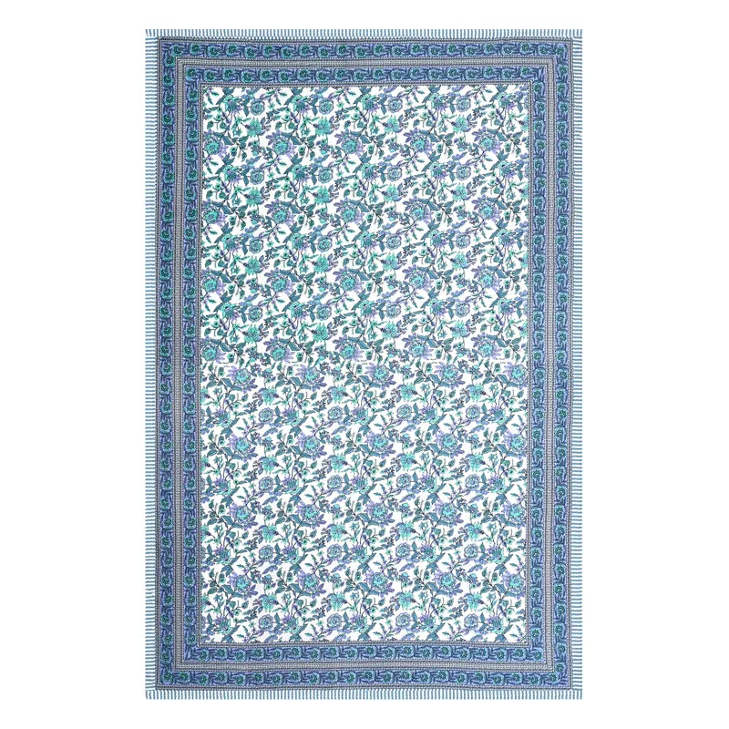Bahaara Jaipuri Cotton Bedsheet (Blue) - 144 TC media 7