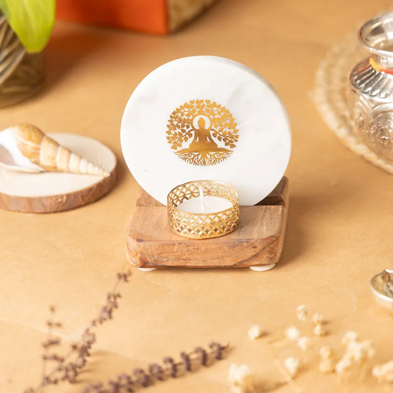 Aurai Marble Tea Light Holder media 3