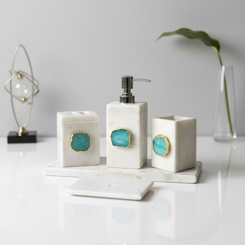 Kade Agate & Marble Bathroom Set - Green media 2