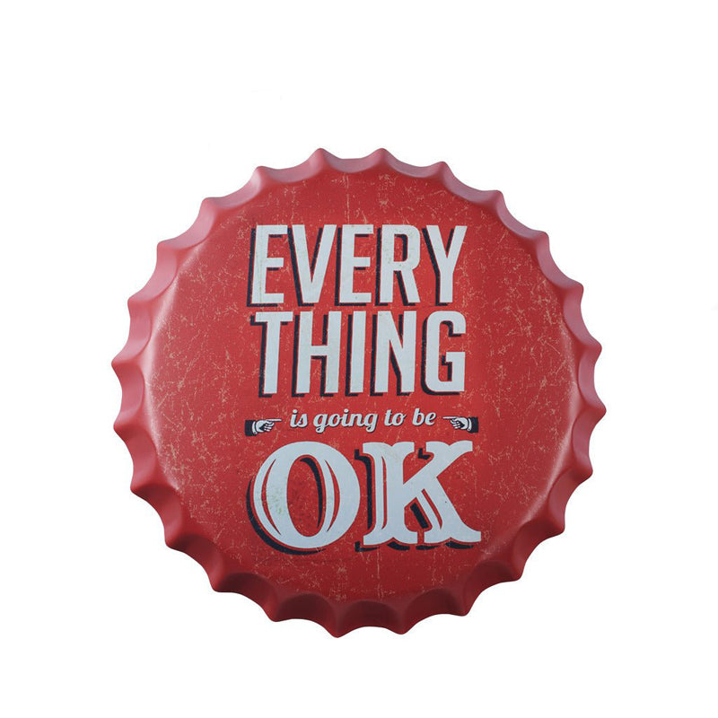 Everything Is Going To Be Ok Bottle Cap Metal Wall Accent media 3