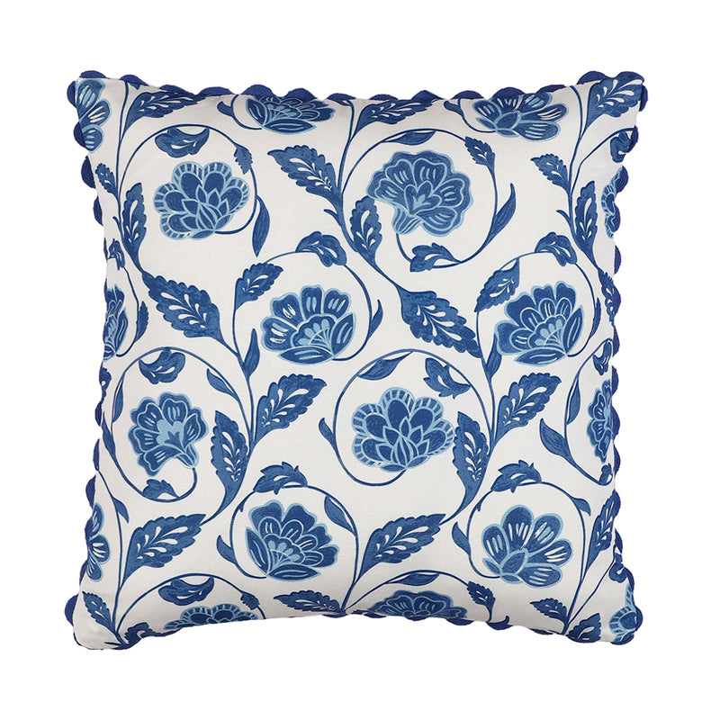 Flora Twine Printed Cushion Cover (Blue) - Set Of Two media 6