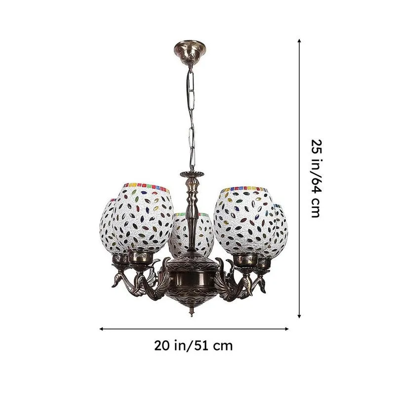Nira Mayoora Mosaic Golden Antique Ceiling Lamp media 6