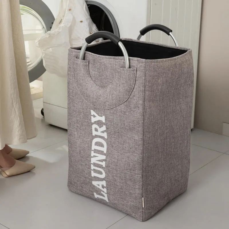 Fold Nest Fabric Laundry Basket - Grey media 6