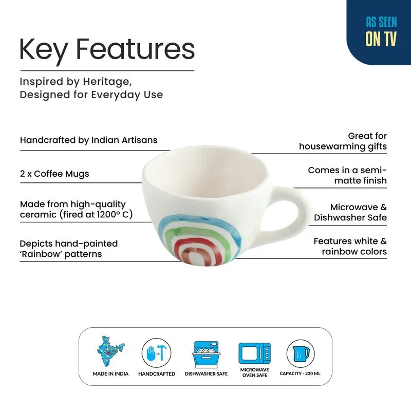 Rainbow Ceramic Tea Cup (220 mL Each) - Set Of Two media 5
