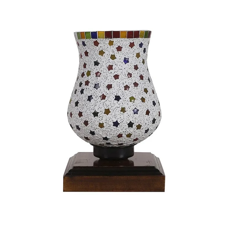 Spektrum Mosaic Glass Table Lamp With Wooden Base - Multicolor media 6