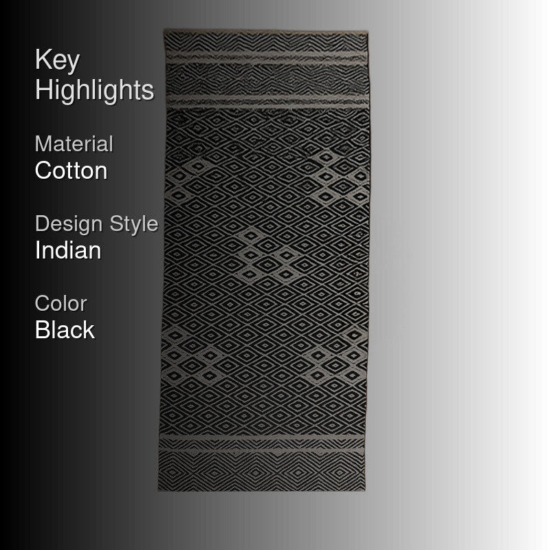 Nordic Diamond Weave Cotton Runner Rug media 2
