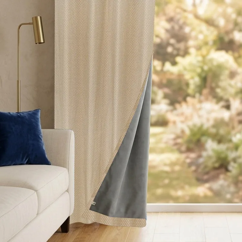 Form Ease Cotton Blackout Curtains - Beige media 4