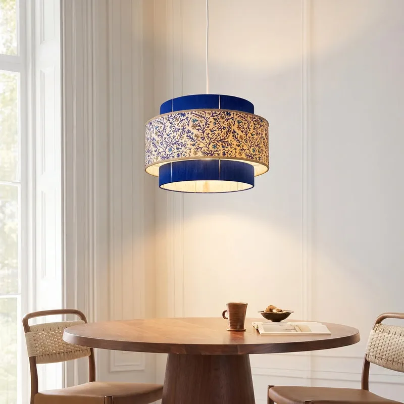 Fig Living Colour Weave Cotton Ceiling Lamp - Blue - 6