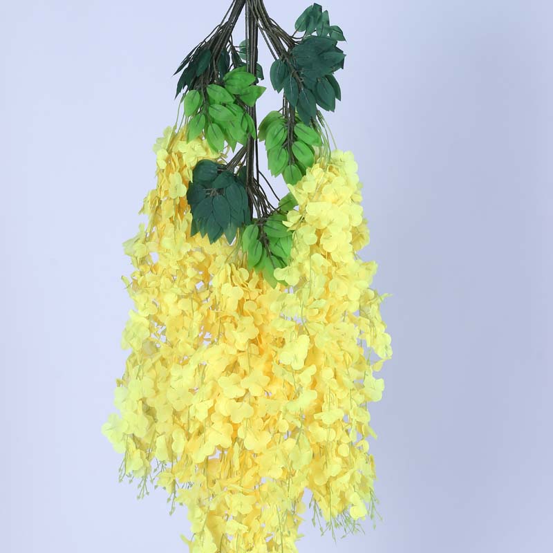 Faux Lush Wisteria Plant -  Yellow -  3.3 Feet media 3