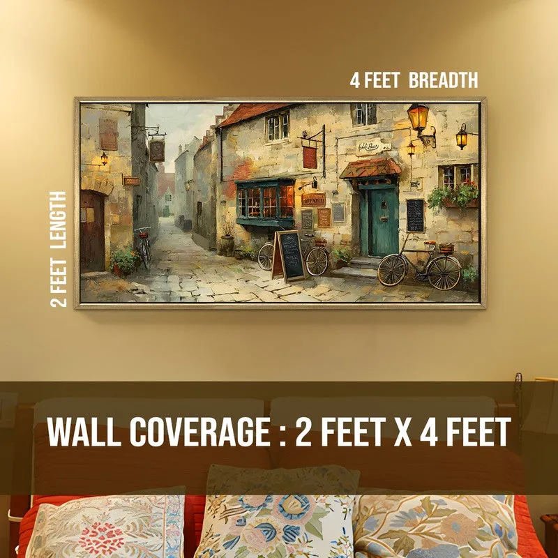 Sunlit European Narrow Street Wall Art media 8