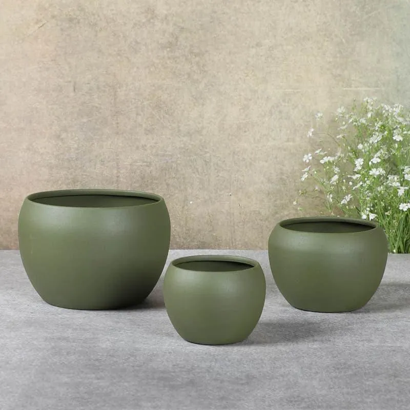 Ivera Dune Planter (Green) - Set Of Three media 1