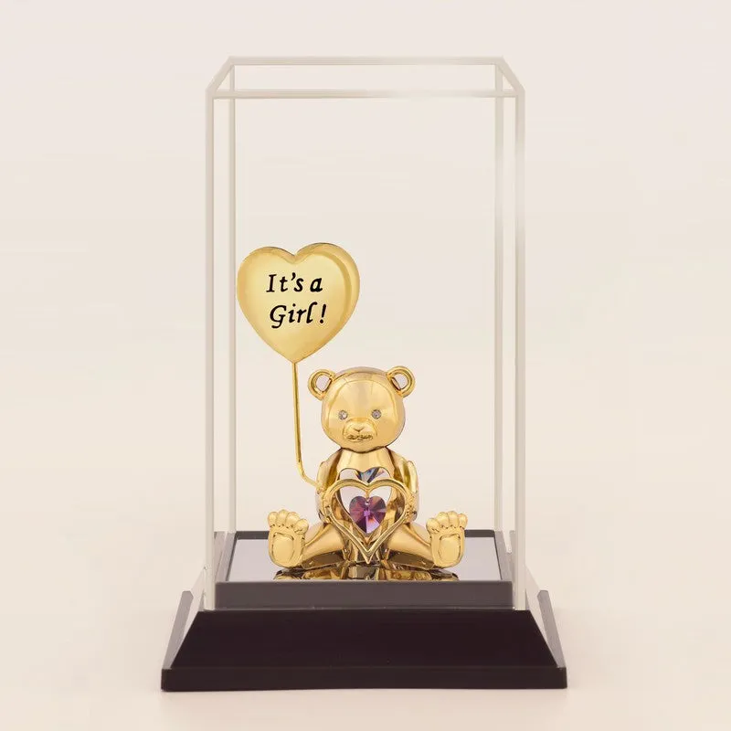 Baby Girl Bear 24K Gold Plated Mild Steel Showpiece media 3