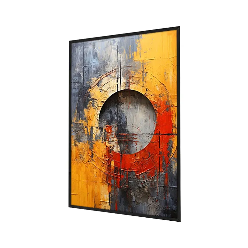 Flamma Cinere Abstract Wall Painting With Frame media 3