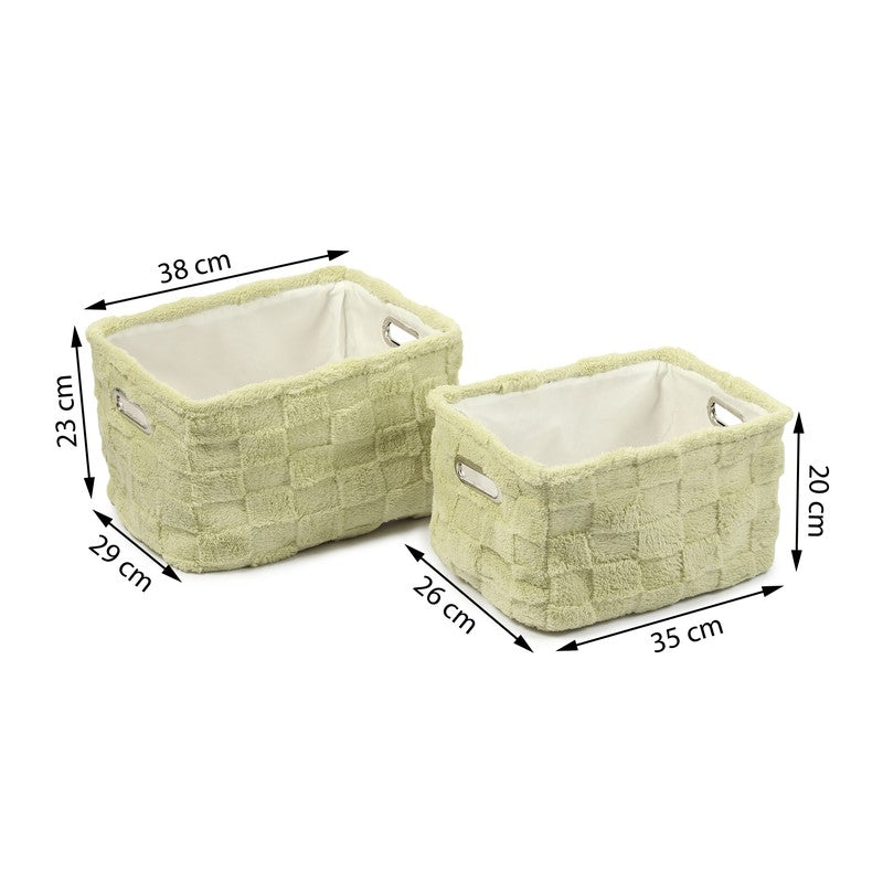 UrbanNest Fabric Storage Basket (Green) - Set of Two media 7