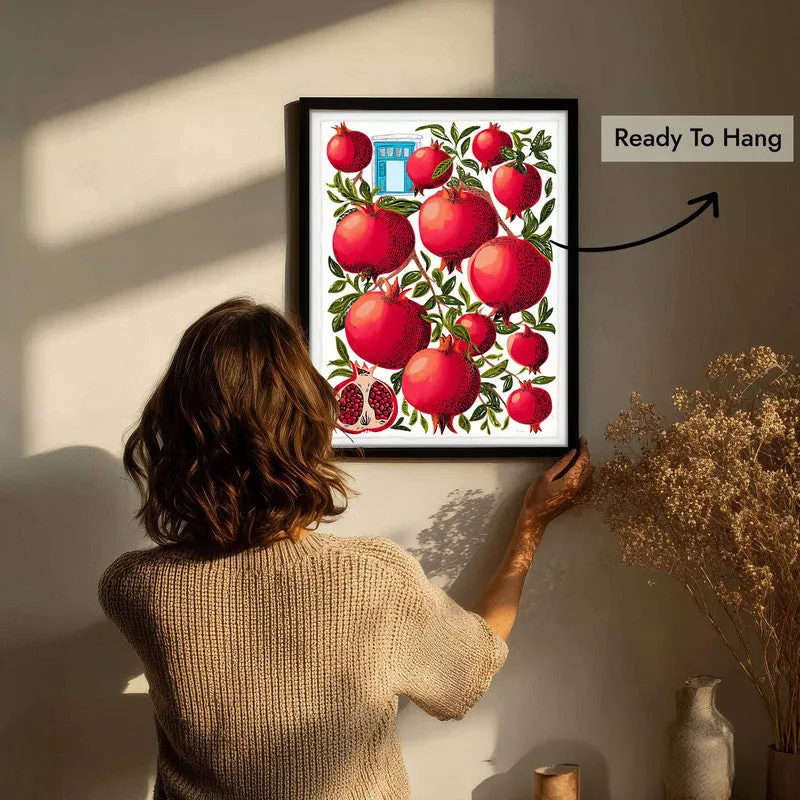 Pomegranate Canvas Wall Painting - Black Frame media 7