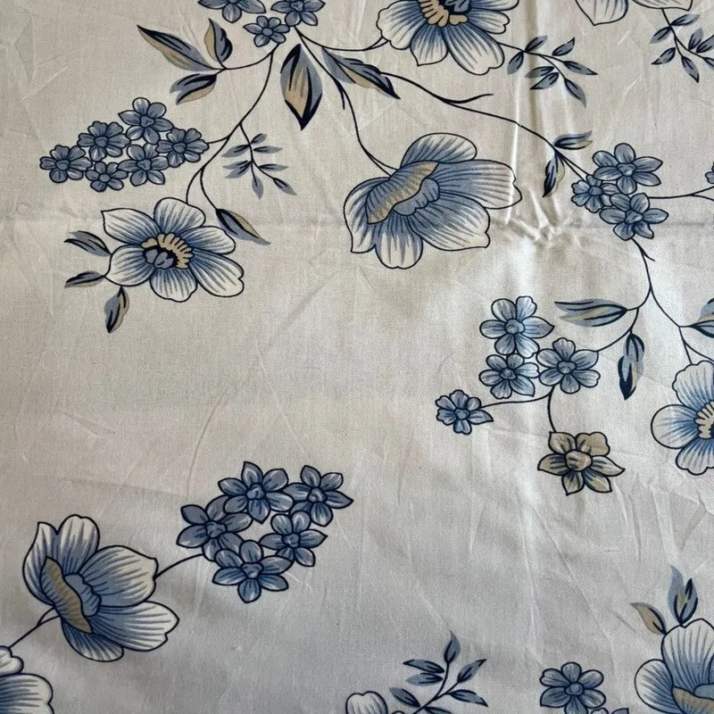 Gentle Petals Cotton Bedsheets (Blue) - 400 TC media 6
