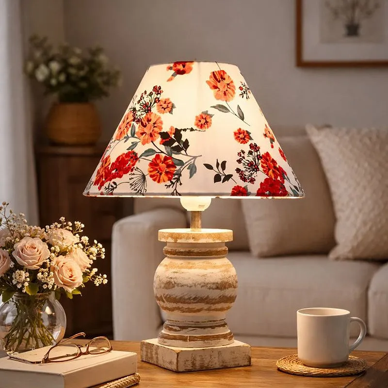 PetalGleam Wooden Table Lamp media 3