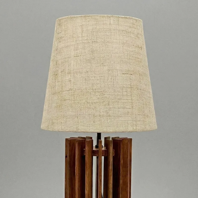 TranquilShade Wooden Table Lamp - Brown media 5