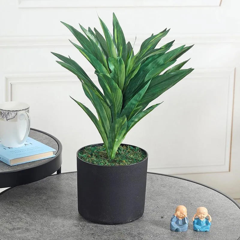 Lush Oasis Artificial Plant With Black Plastic Pot - Green media 2