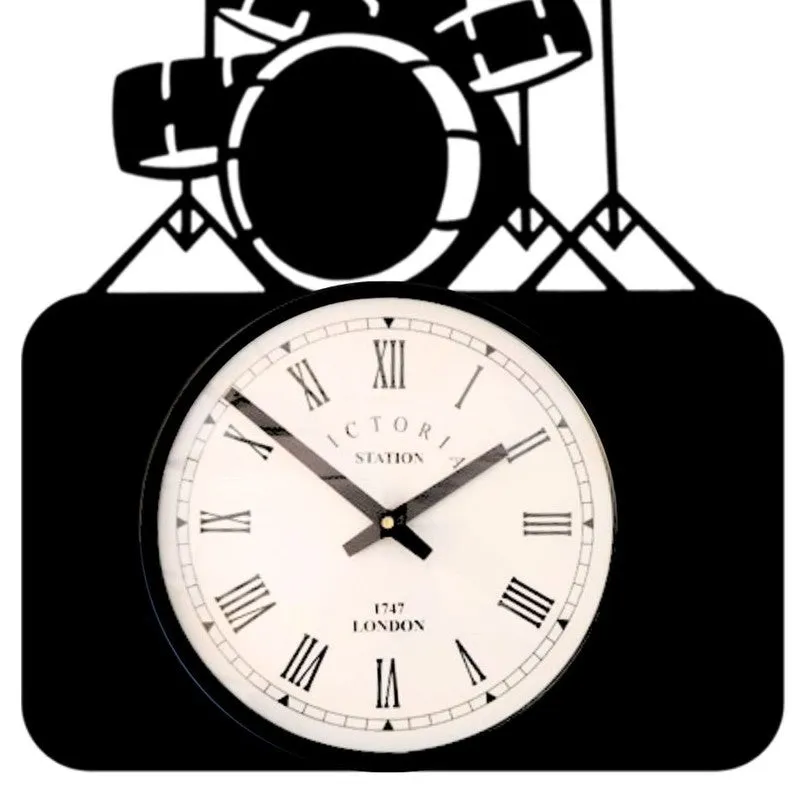 Musicband Steel Analog Wall Clock - Black media 5