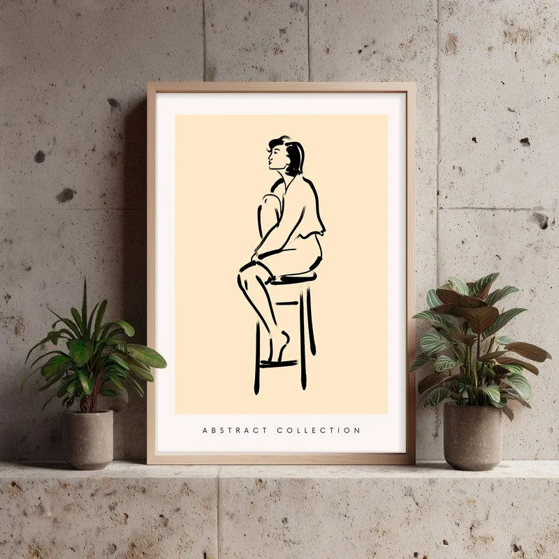Pensive Moment Archival Canvas Wall Art - Natural Brown Frame media 4