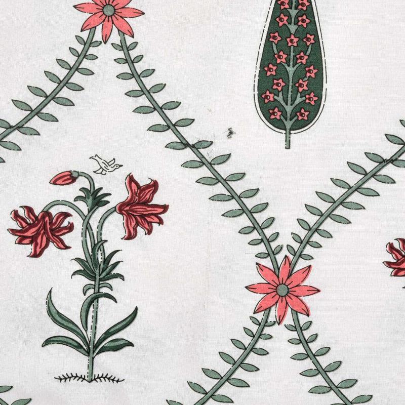 Falgun Ethnic Reversible Cotton Dohar (White & Pink)  - 180 GSM media 4