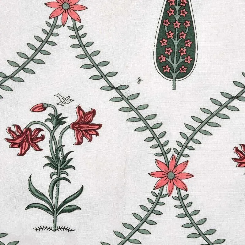 Falgun Ethnic Reversible Cotton Dohar (White & Pink)  - 180 GSM media 4