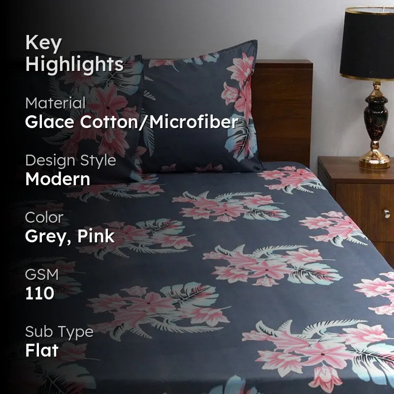 Ijaya Floral Microfiber Bedsheet - 110 GSM media 2