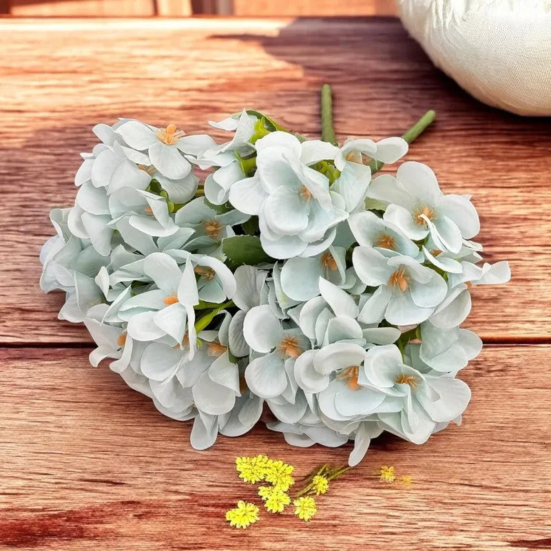 Blooms Hydrangea Artificial Flowers (Blue) - Set Of Two media 1