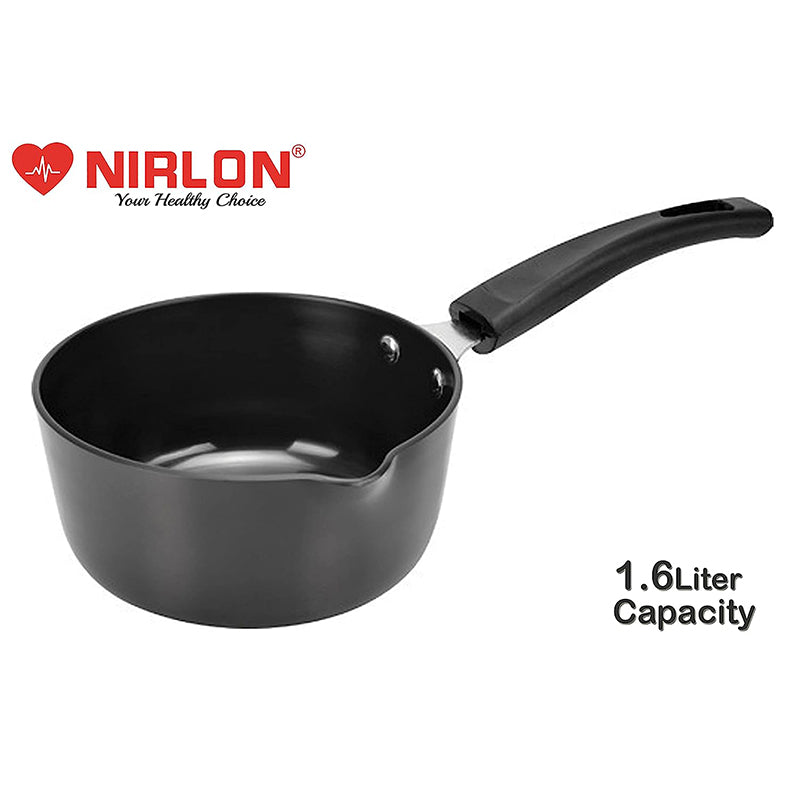 Nirlon Hard Anodized Saucepan - 1600 ML/6 Inches - 1600 ML