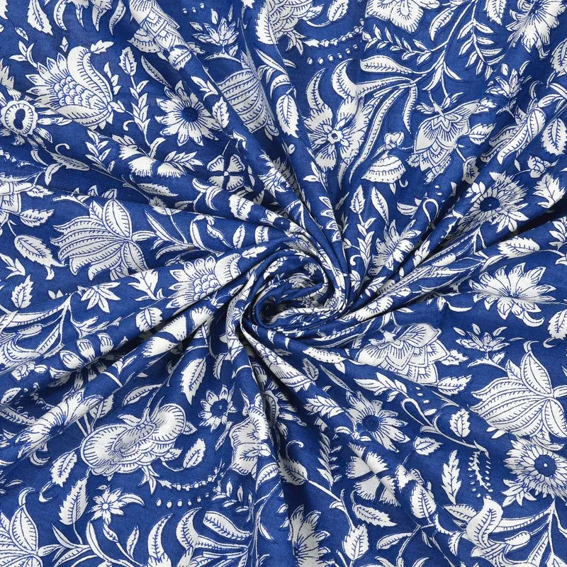 Blossomar Cotton Bedsheet (Blue,White) - 240 TC media 5