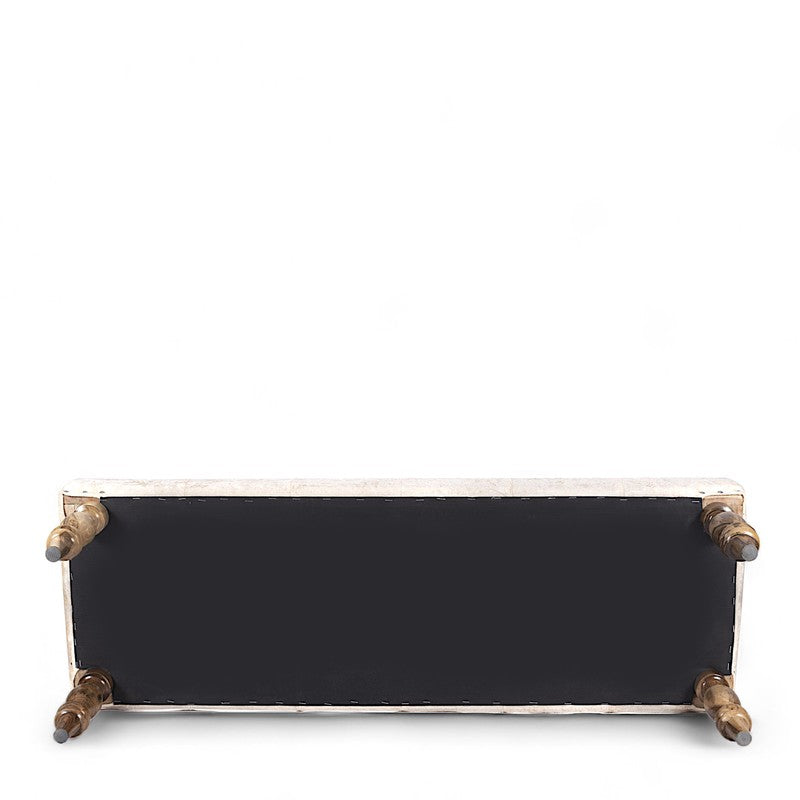 Alvyn Sheesham Wooden Bench with Stools (Beige) - Three Piece Set media 4