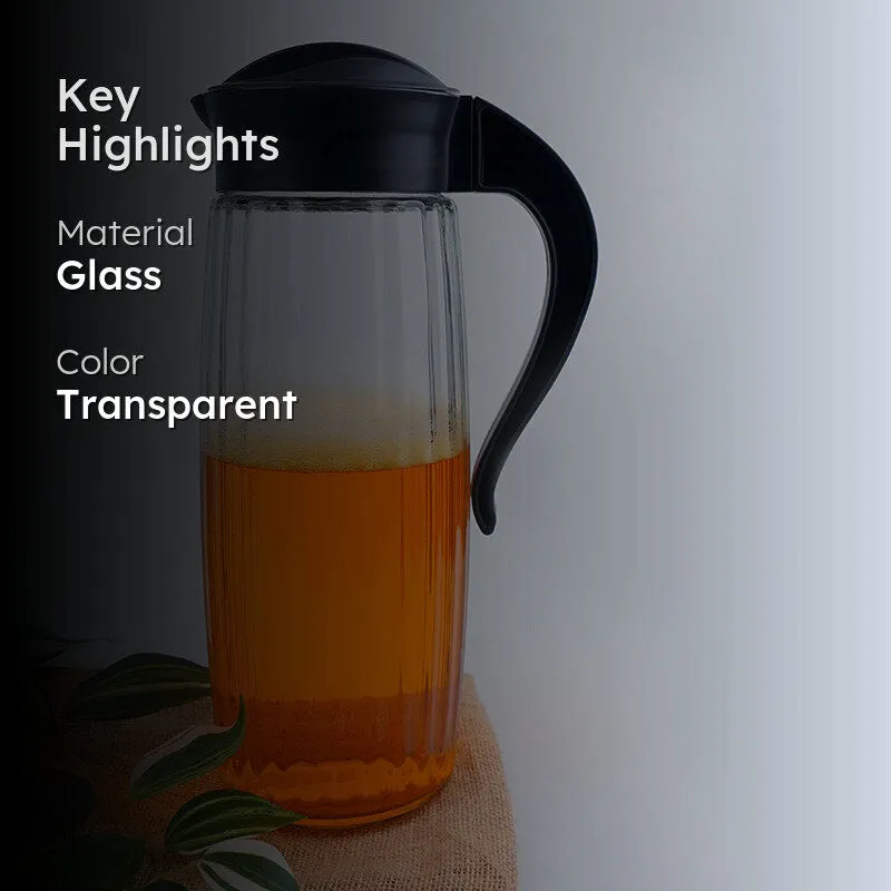 Domana Duna Transparent Jug With Lid (Black) - 1600 ML media 2