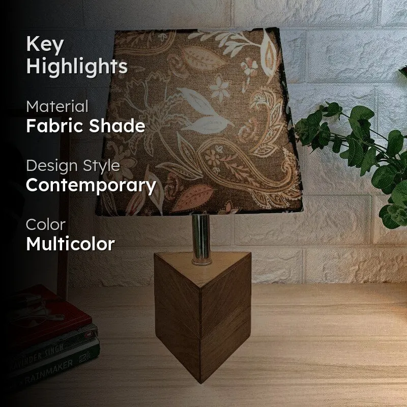 European Paisley Triangular Fabric Table Lamp - Multicolor media 2