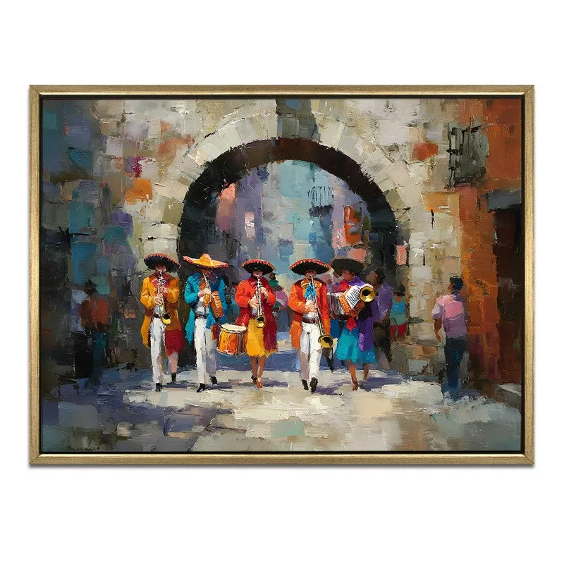 Plaza Guitar Canvas Wall Painting With Frame media 3