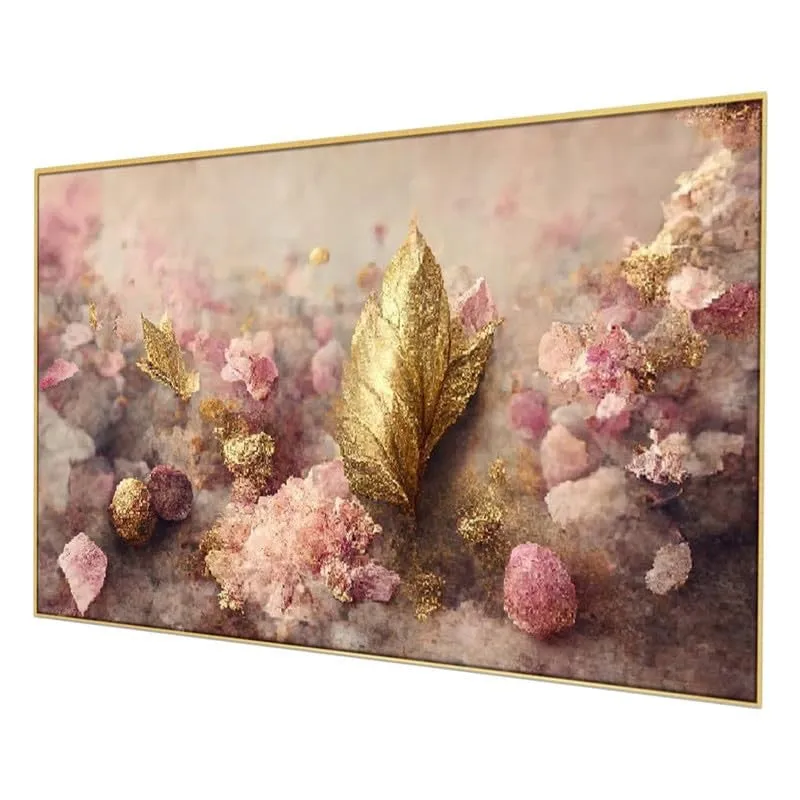 Gilded Petal Canvas Wall Painting With Frame media 5