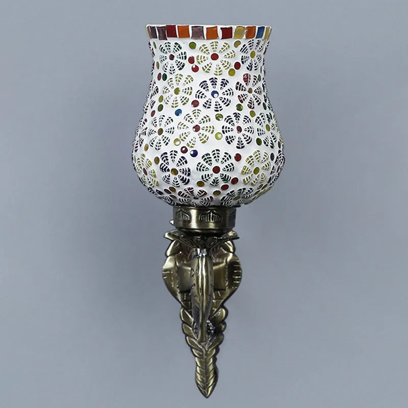 Liva Ziada Mosaic Glass & Metal Wall Lamp media 4
