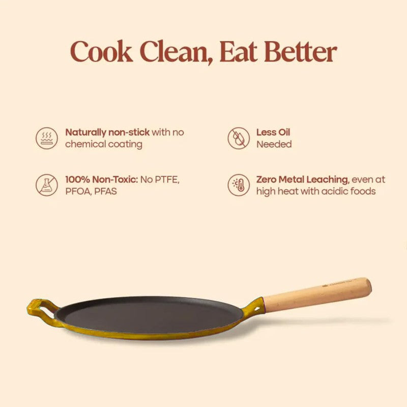 Cumin Co Enamel Cast Iron Dosa Tawa - 28 cm media 7