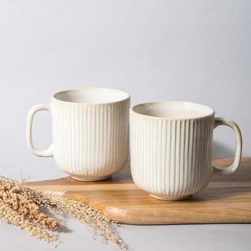 Whisker Stripes Ivory Mug Gift Box - Set Of Three media 4
