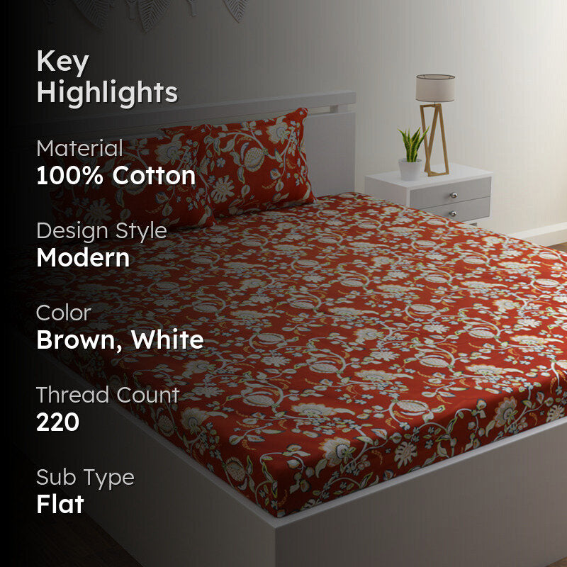 Haidee Printed Cotton Bedsheet - 220 TC media 2