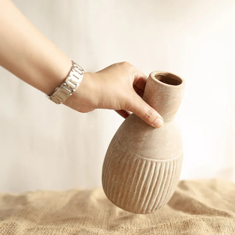 Sage & Sand Porcelain Vase With Dried Flower media 7