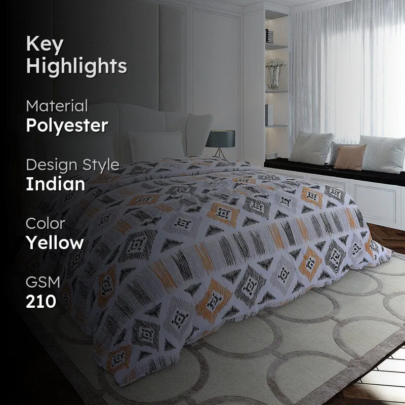 Monte Carlo Mazecraft Geometric Polyester Duvet Covers (Yellow) - 210 GSM media 2