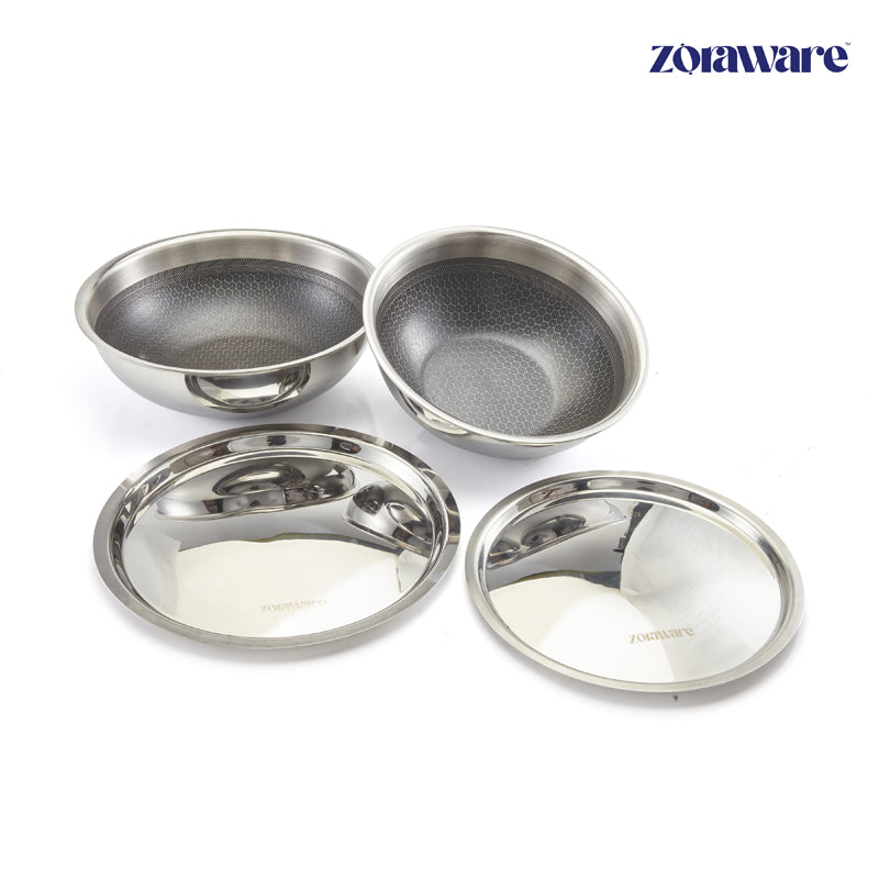 Zoraware Kadhai With Lid - 2000 mL / 22 CM media 4
